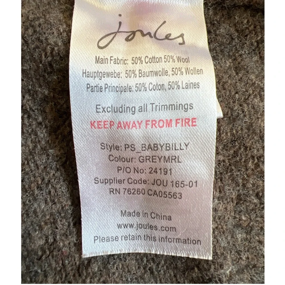 Joules‎ Baby Billy Grey Lamb Sweater 3-6 Months Cotton Wool Blend EUC